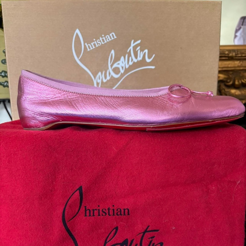 Christian Louboutin Metallic Pink Loafers